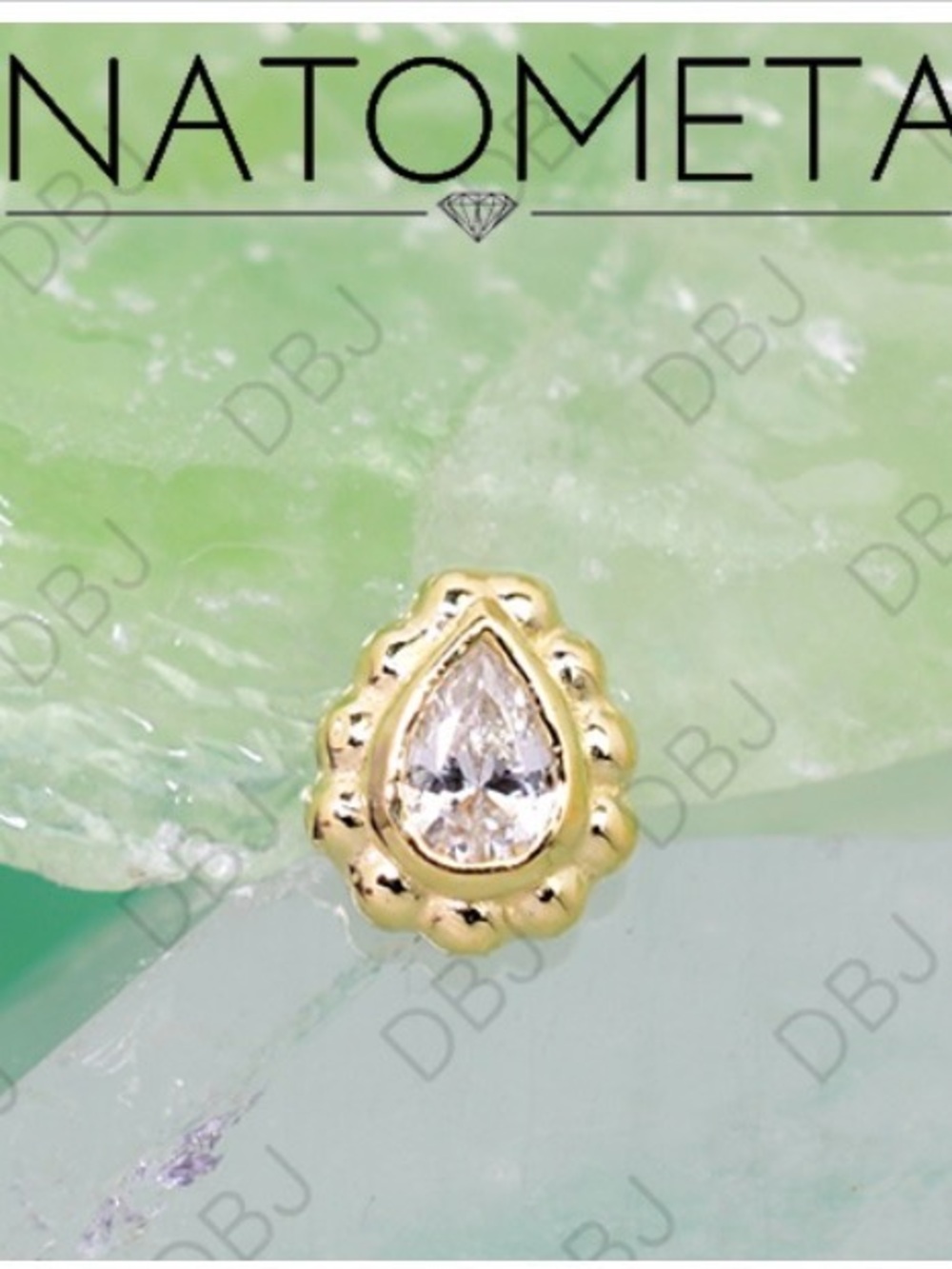 Anatometal Milgrain Pear CZ Threadless End - Picture 2 of 2